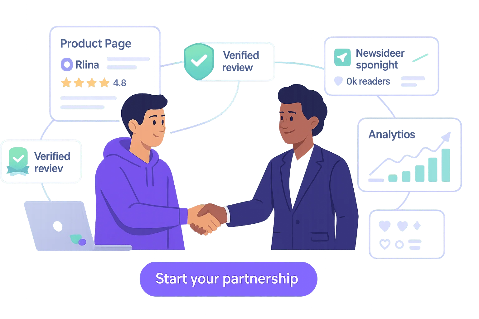 Illustration of software partnership